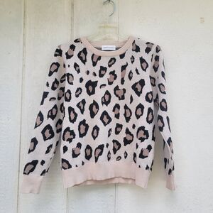 Goodnight Macaroon leopard print pullover sweater Sz Small